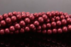 Crimson Satin Glass Pearls