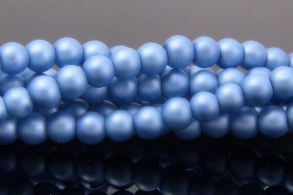 Cool Blue Satin Glass Pearls