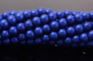 Royal Blue Satin Glass Pearls