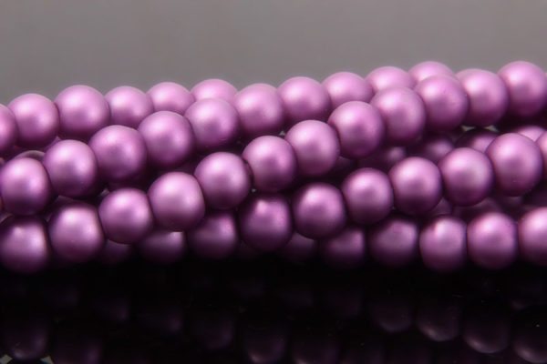 Lilac Satin Glass Pearls