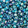 Transparent Rainbow Teal Toho Round Seed Beads