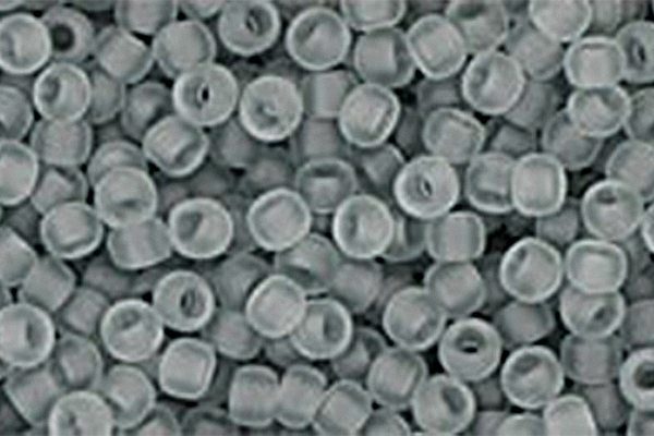 Transparent Frosted Light Grey Toho Round Seed Beads