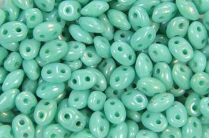 Opaque Turquoise Lustre Precision Twin Beads