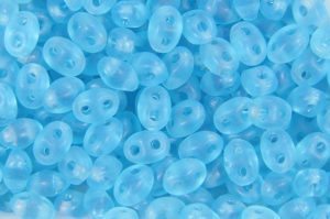 Matt Transparent Azure Precision Twin Beads