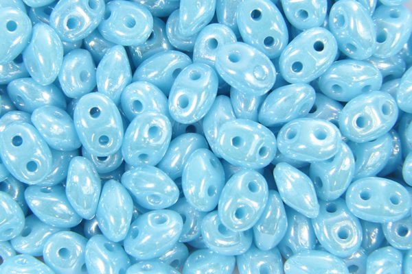 Opaque Sky Blue Lustre Precision Twin Beads