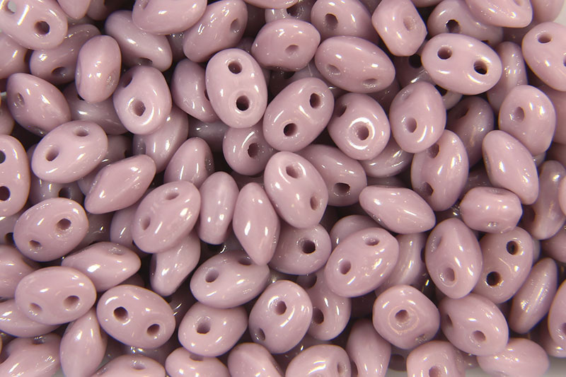 Opaque Mauve Lustre Precision Twin Beads