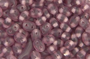 Frosted Transparent Purple Precision Twin Beads