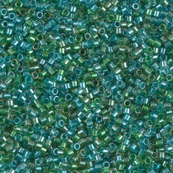 Lined Aqua Teal Mix Delica Beads