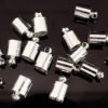 6mm Silver Glue In End Caps 16pcs