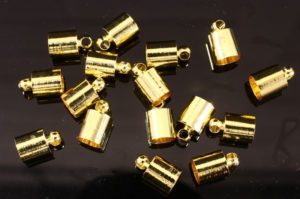 6mm Gold Glue In End Caps 16pcs