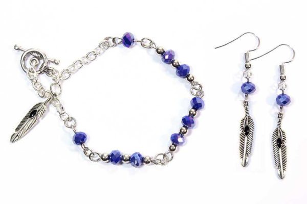 neptune serenity feather necklace bracelet and earringa