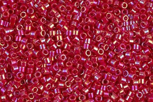 Opaque Red AB Delica Beads