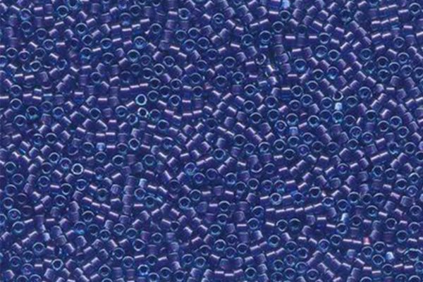 Purple Lined Aqua Luster Delica Beads