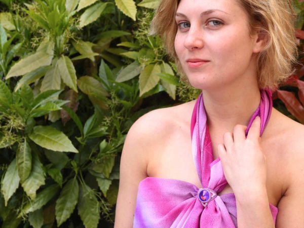 Tropical Sunset crystal scarf and sarong ring