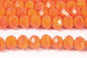 Opaque Tangerine Facetted Crystal Donuts