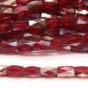 Ruby Gold Lustre Facetted Crystal Bugles