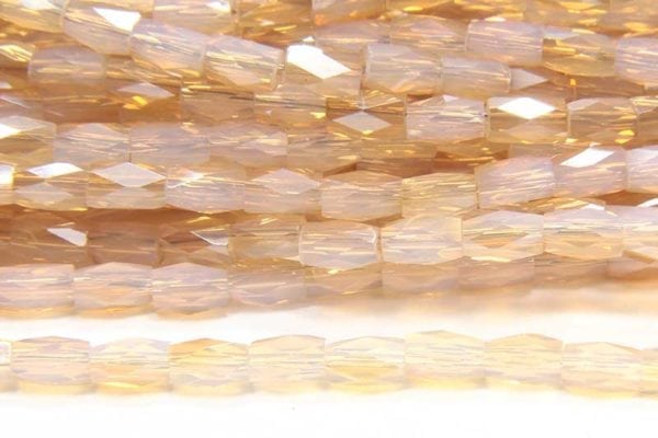 Opal Champagne Lustre Facetted Crystal Bugles