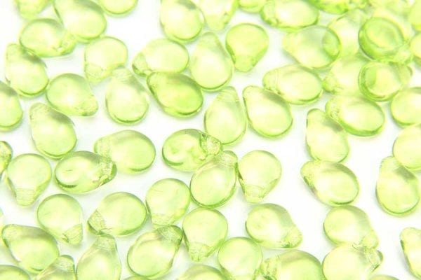 Transparent Spring Green Pip Beads