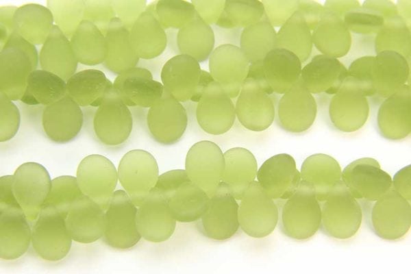 Frosted Meadow Green Pip Beads