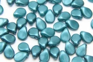 Satin Teal Pip Beads