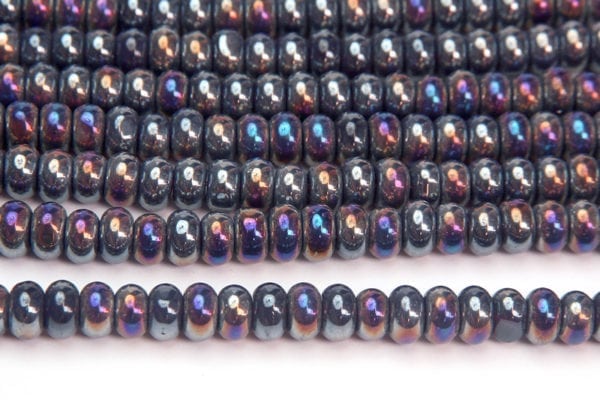 Metallic Amethyst AB Crystal Aurora Rondelles