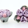 3 Glazed Lilac Roses