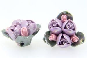 3 Glazed Lilac Roses