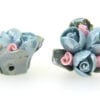 3 Glazed French Blue Roses