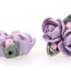 2 Large Glazed Lilac Roses