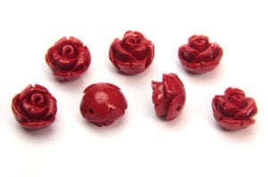 Red Rose Hand Crafted Gemstone Flowers