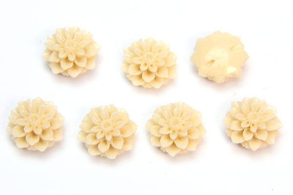 Cream Chrysanthemum Hand Crafted Gemstone Flowers