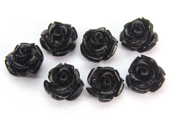 Black Rose Hand Crafted Gemstone Flowers