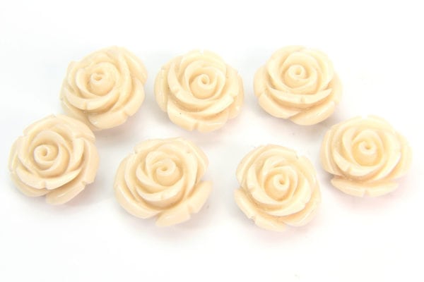 Cream Rose Hand Crafted Gemstone Flowers