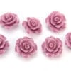 Antique Lilac Open Rose Hand Crafted Gemstone Flowers