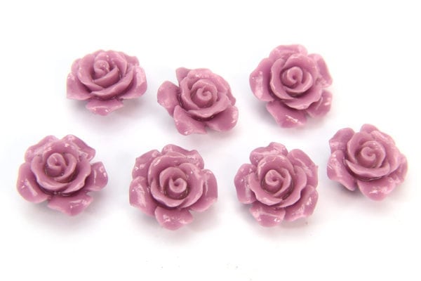 Antique Lilac Open Rose Hand Crafted Gemstone Flowers