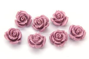 Antique Lilac Rose Hand Crafted Gemstone Flowers