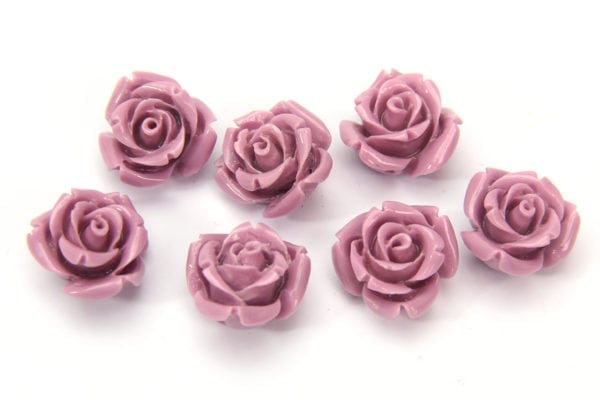 Antique Lilac Rose Hand Crafted Gemstone Flowers