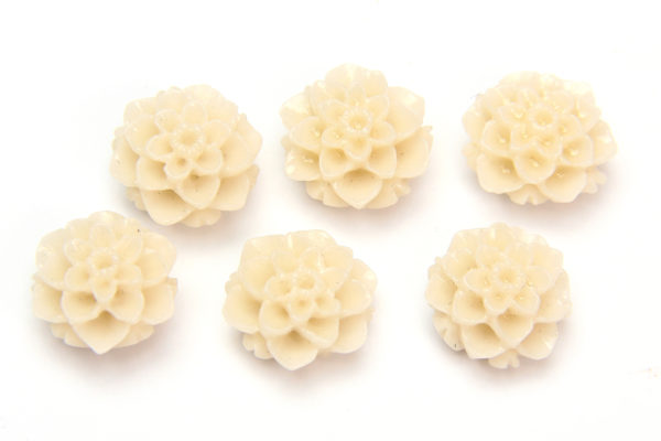 Cream Chrysanthemum Hand Crafted Gemstone Flowers