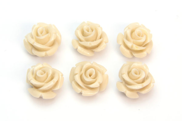 Cream Rose Hand Crafted Gemstone Flowers