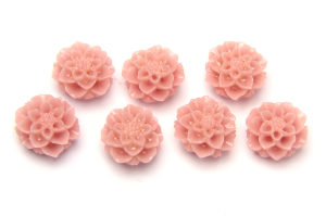 Antique Pink Chrysanthemum Hand Crafted Gemstone Flowers