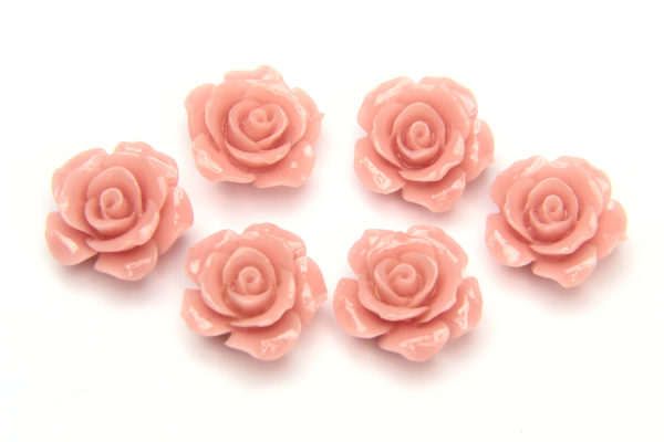 Antique Pink Open Rose Hand Crafted Gemstone Flowers