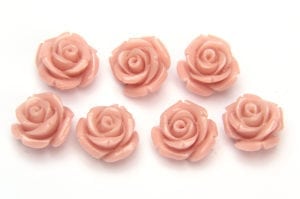 Antique Pink Rose Hand Crafted Gemstone Flowers