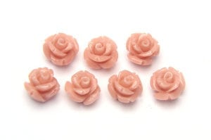 Antique Pink Rose Hand Crafted Gemstone Flowers