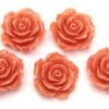 Light Coral Open Rose Hand Crafted Gemstone Flowers