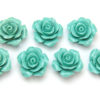 Turquoise Open Rose Hand Crafted Gemstone Flowers