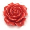 Coral Open Rose Hand Crafted Gemstone Flowers