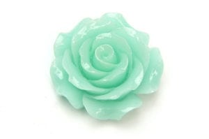 Alabaster Seafoam Open Rose Hand Crafted Gemstone Flowers