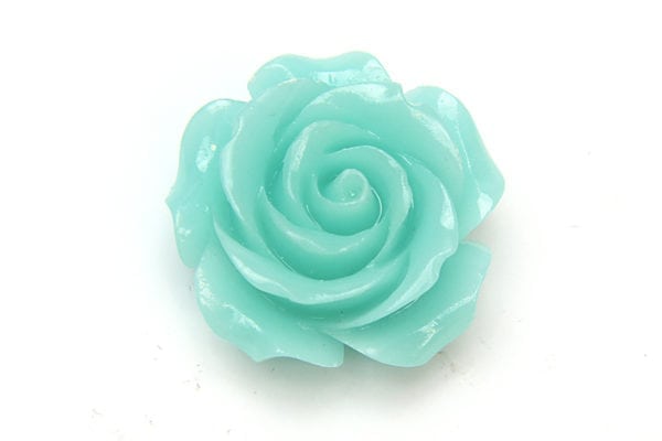 Alabaster Seafoam Open Rose Hand Crafted Gemstone Flowers