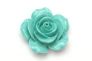 Turquoise Open Rose Hand Crafted Gemstone Flowers