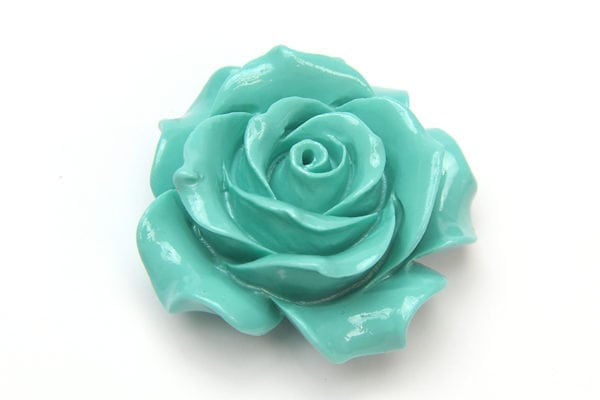 Turquoise Open Rose Hand Crafted Gemstone Flowers